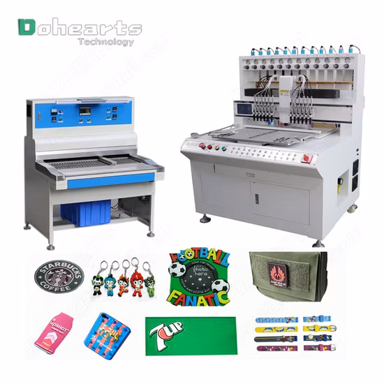 12 Color PVC Silicone Automatic Garment Label Logo Dripping Equipment for Rubber Patch Making Machine