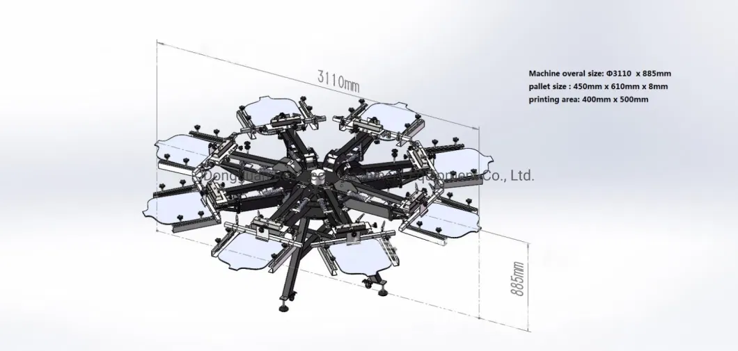 Enhanced Manual Multi Colors 8 Colors 8 Stations Textile Garments Cloths T-Shirt Rotary Screen Printer Screen Printing Machine