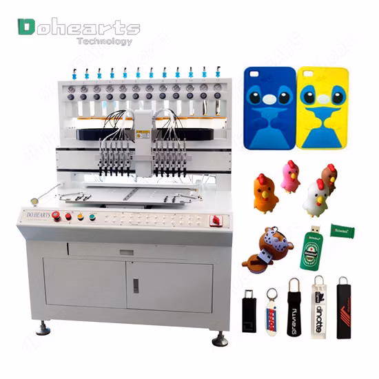 12 Color PVC Silicone Automatic Garment Label Logo Dripping Equipment for Rubber Patch Making Machine
